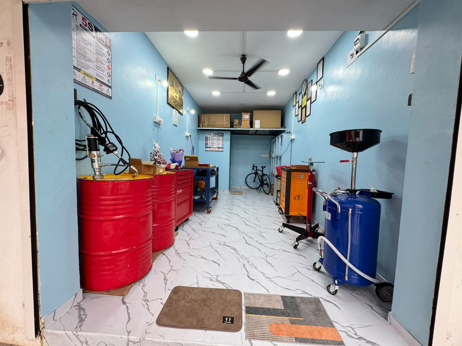 Inside the MAK Motors workshop in Gorwa, Vadodara